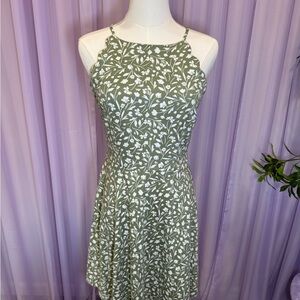 Chic Olive Floral Mini Dress